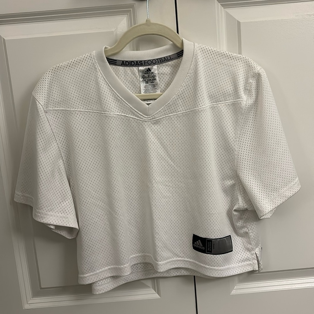 Cropped White Football Jersey